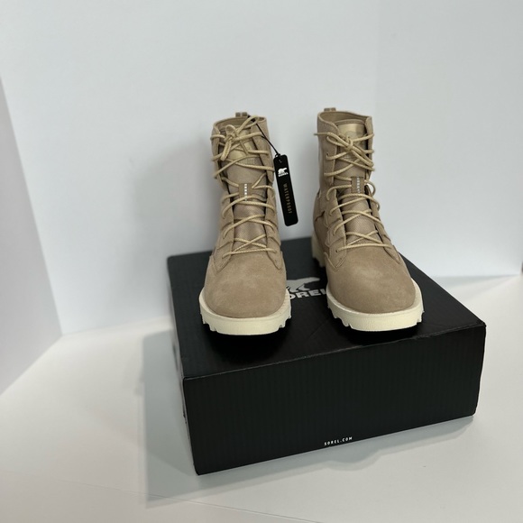 Sorel Hi-Line Lace Up Boot Sz 7.5 Caribou OTM Waterproof Snow Beige Ankle Boot - Picture 6 of 14